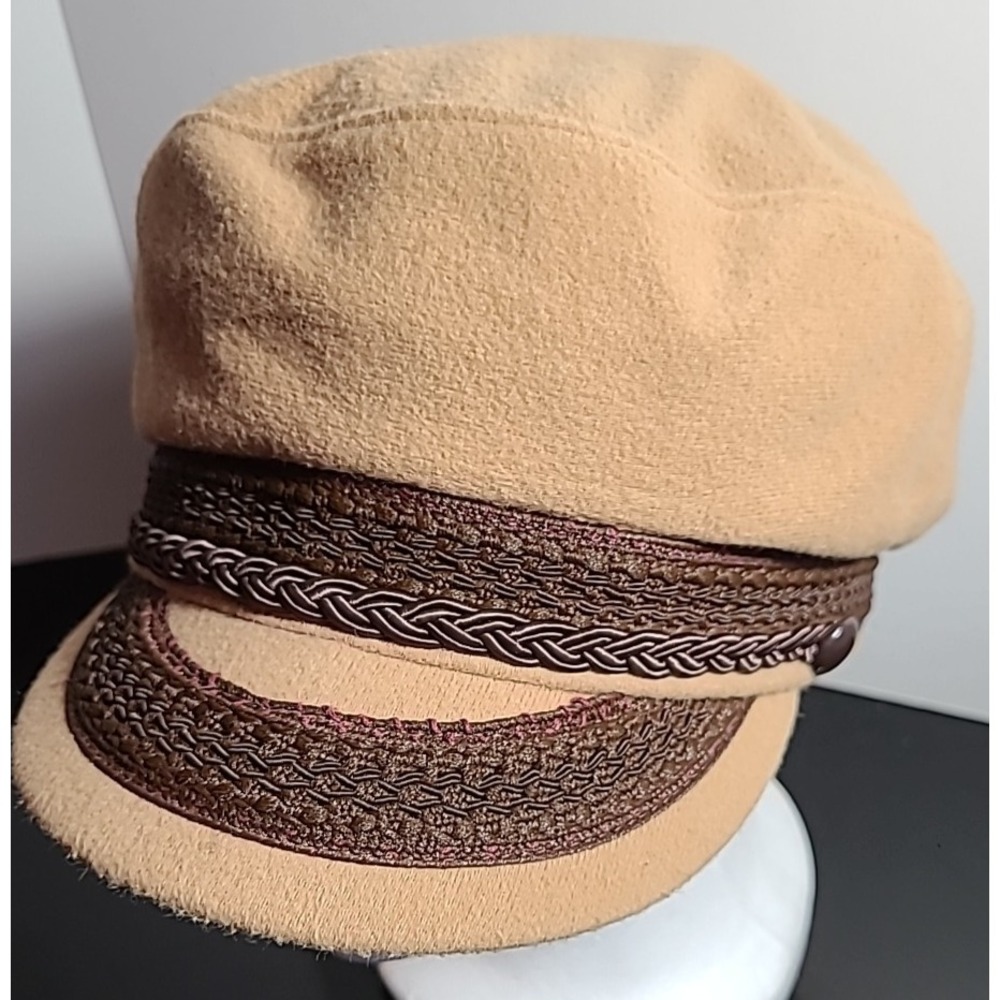 VTG United Hatters Cap & Millinery Works Wool Fiddler Fisherman Cap Pageboy